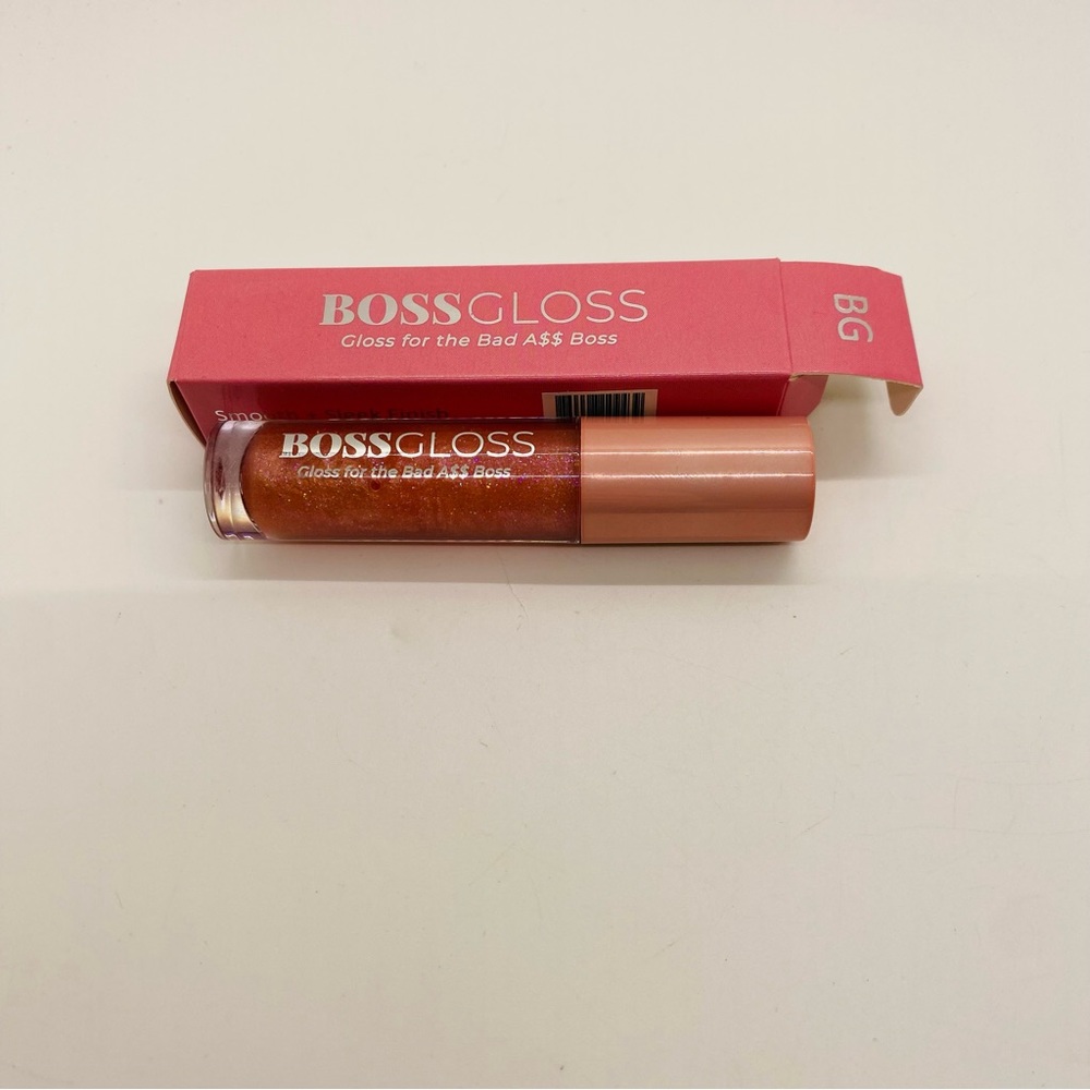 NWT BossGloss Lip Gloss in BreakRoom Blush (sparkly pink) 0.5 ml Full Size
